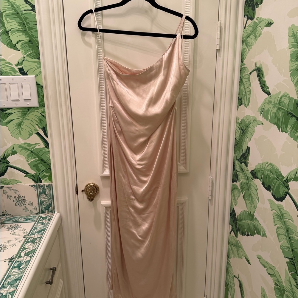 Petal and Pup Tienna One Shoulder Long Maxi Dress Champagne Size 8 - Picture 4 of 9